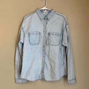 Ag denim chambray button up front Longsleeve blouse shirt top jean NWOT